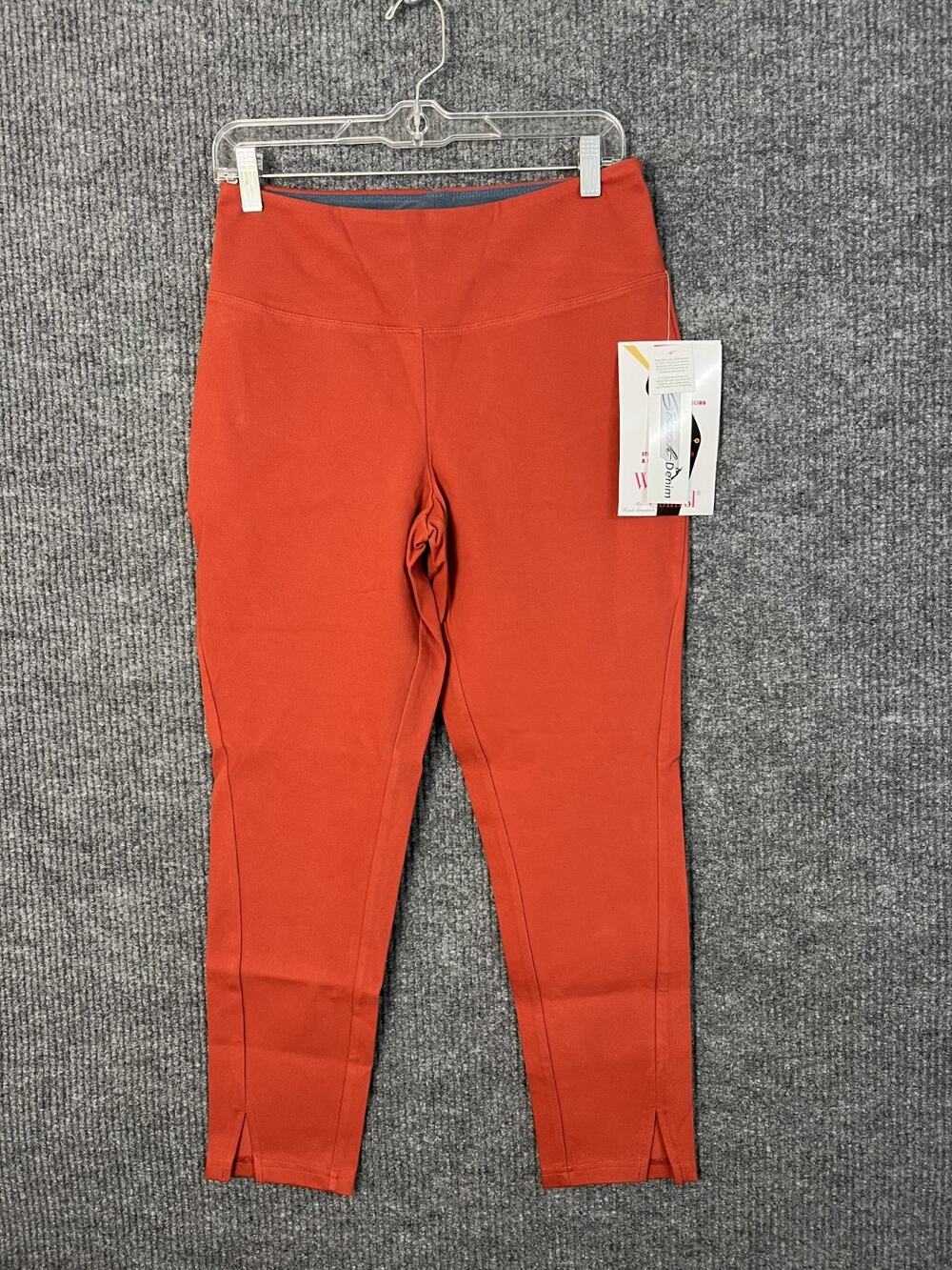 Women With Control Pants Womens Small Petite Orange Prime Stretch Pull On Ankle